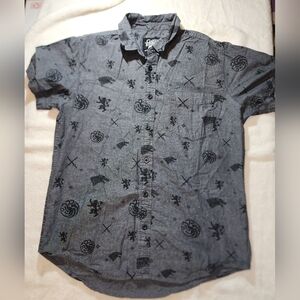 HBO game of thrones mens button down short sleeve Size medium